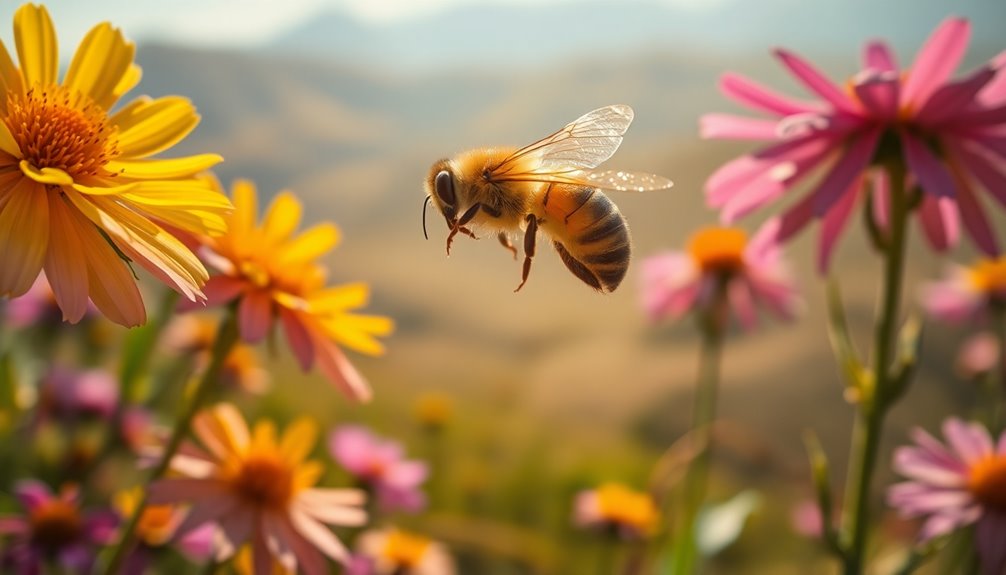 bee foraging distance range