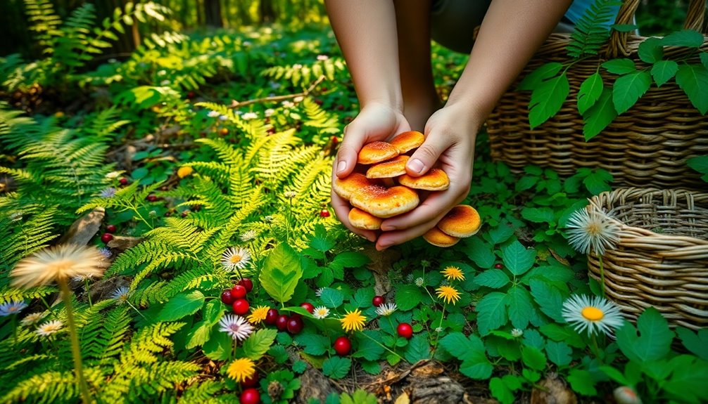 foraging for edible plants