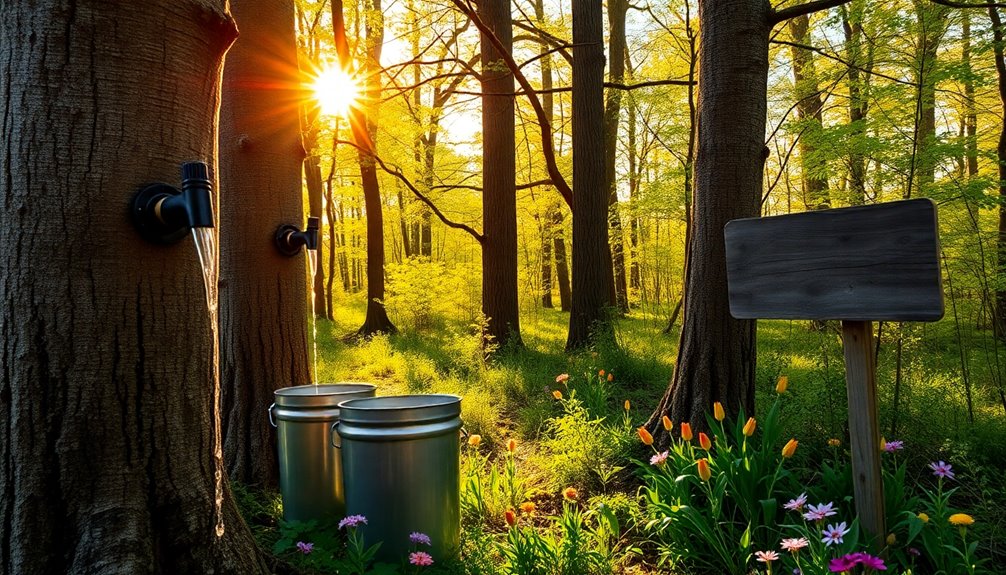 harvesting sap for syrup