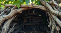 building shelters from foraged materials