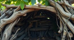building shelters from foraged materials