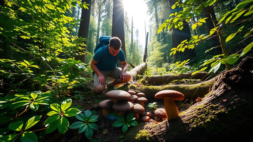 foraging food in wilderness