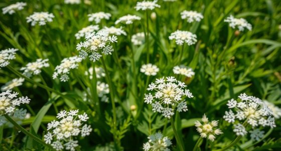 gathering wild carrot blossoms