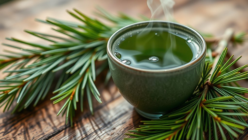 making pine needle tea