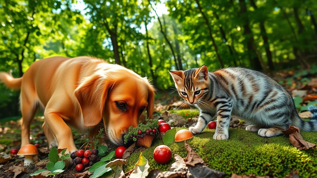 pets foraging in wild