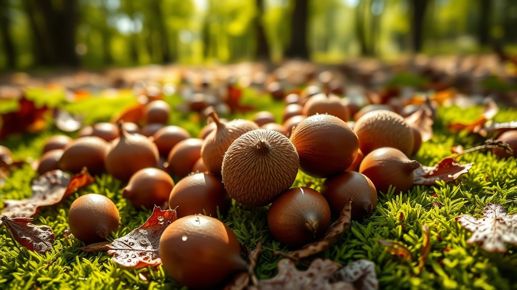 select healthy ripe acorns