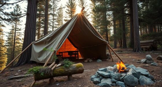 set up wilderness foraging camp