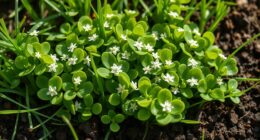 spring green chickweed foraging