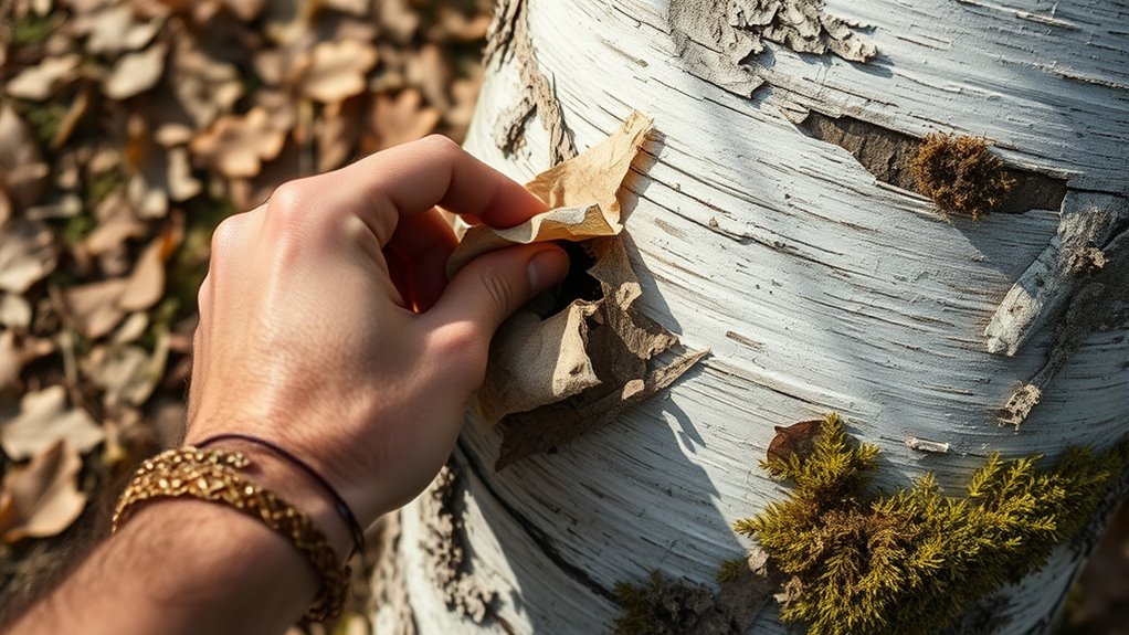 tree bark fuels fire starting
