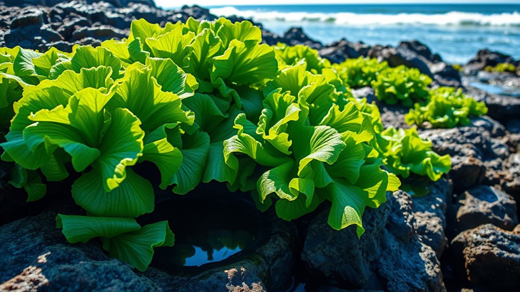 bright green edible seaweed