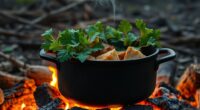 campfire stew with greens