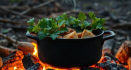campfire stew with greens