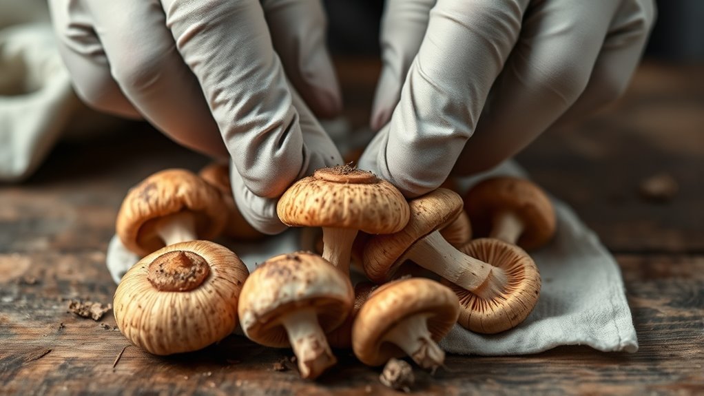 gentle mushroom cleaning techniques
