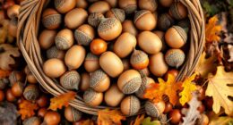harvesting oak acorns for flour