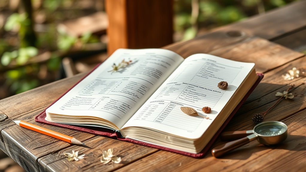 organized foraging journal layout