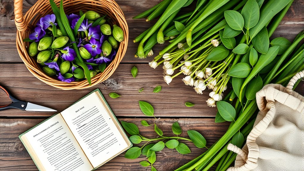 spring foraging for edible wildflowers