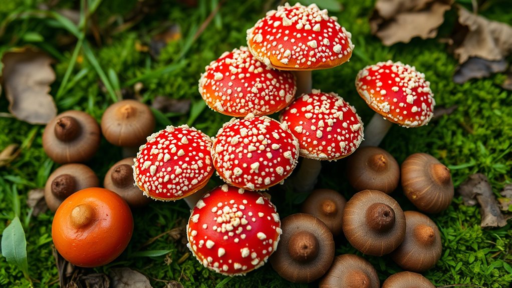 toxic hallucinogenic forest mushroom