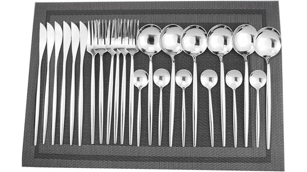 24 piece stainless silverware