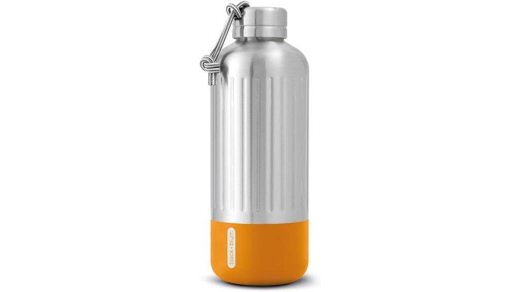 black and silver insulated bottle