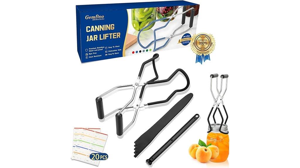 black canning jar lifter set