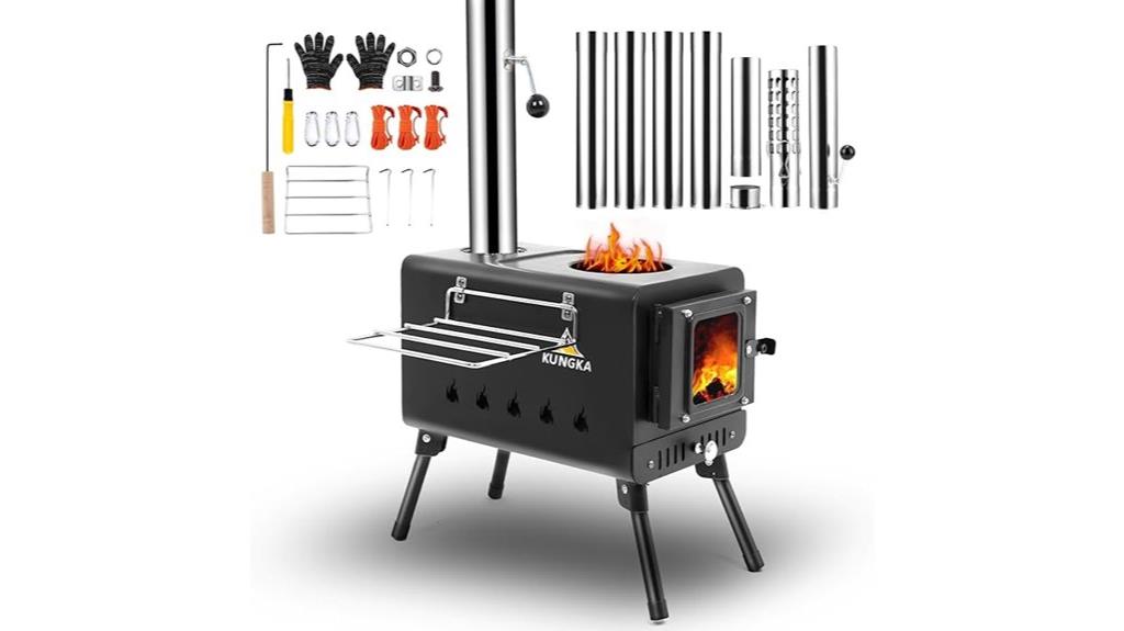 black tent stove
