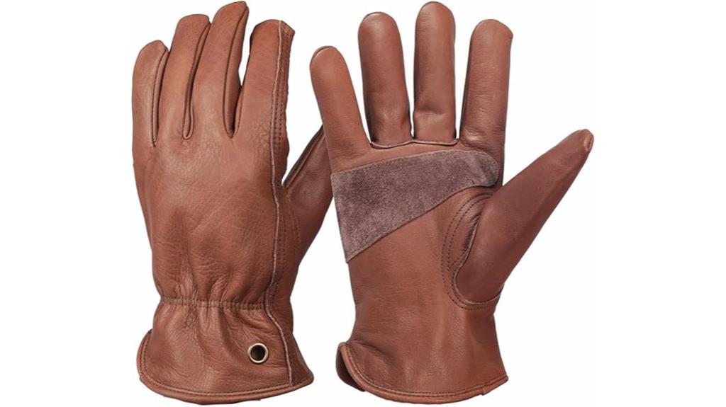 brown cowhide work gloves