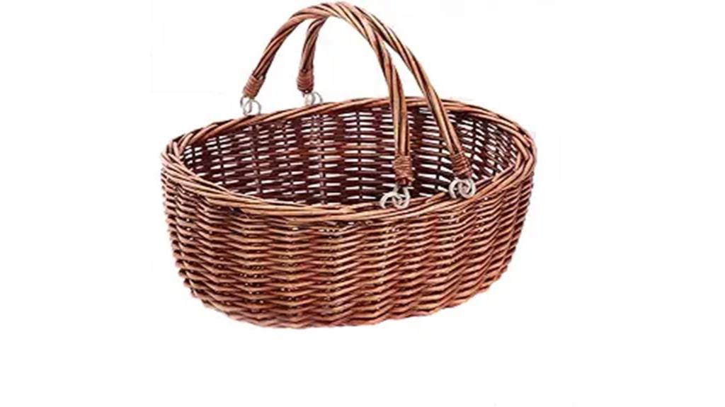 brown wicker picnic basket