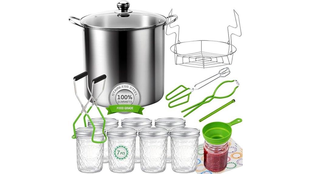 canning pot with jars