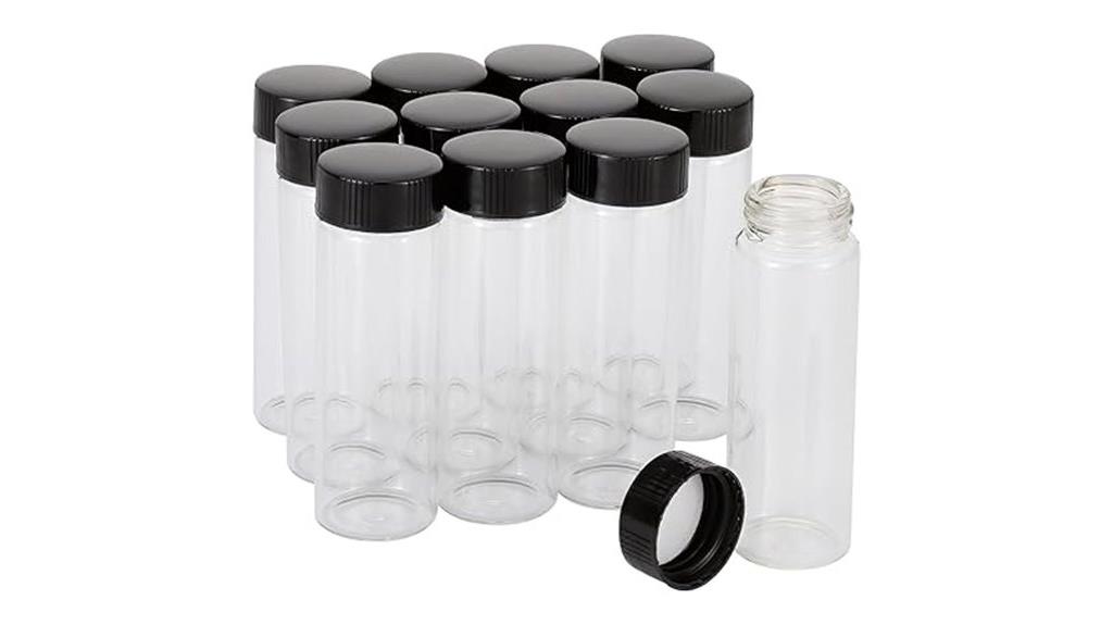 clear glass cosmetic vials