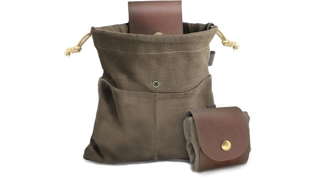 collapsible leather canvas bag