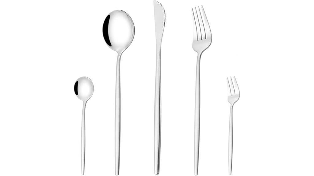 contemporary 20 piece silverware