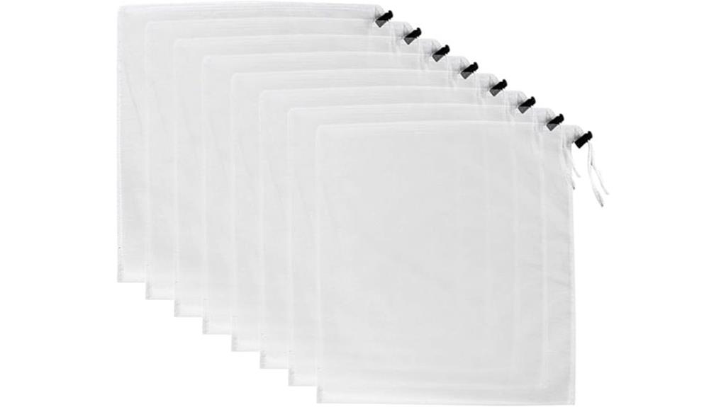 eight nylon mesh bags
