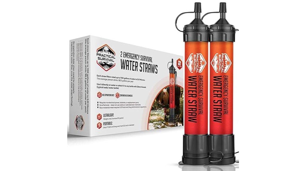 emergency camping water straws