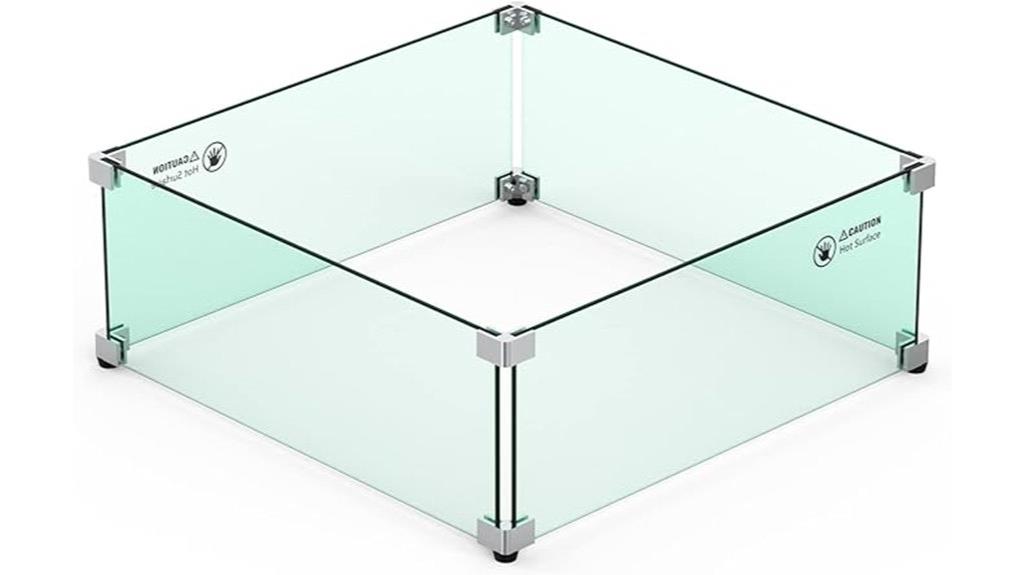 fire pit glass guard