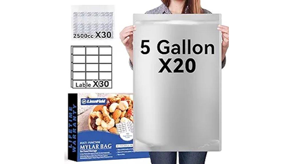 five gallon food storage bags
