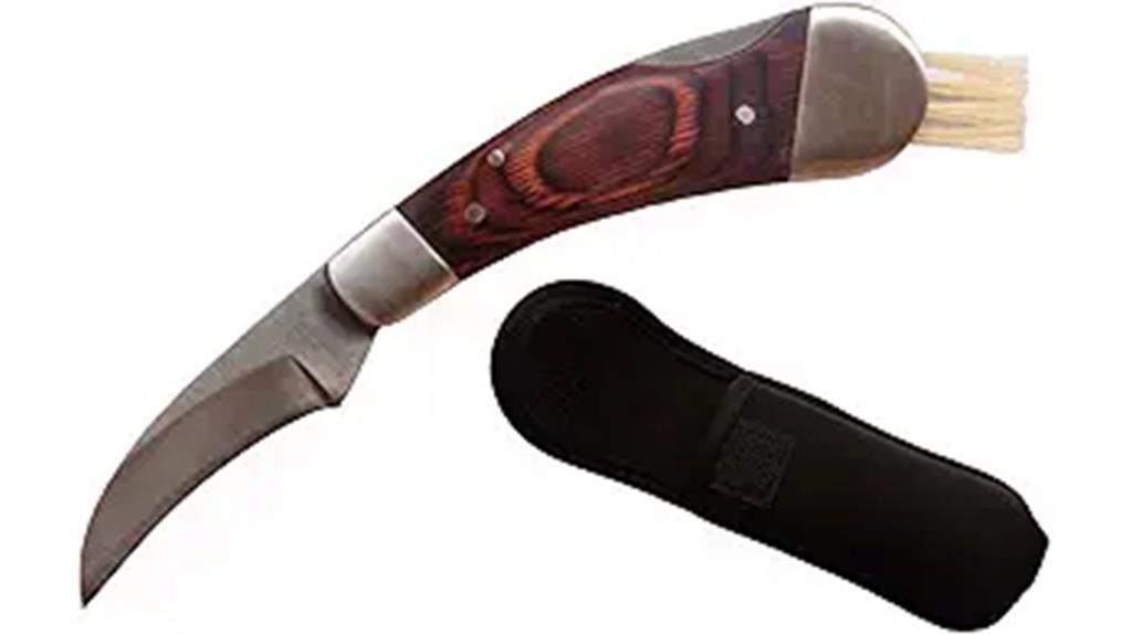 folding mushroom knife with pouch