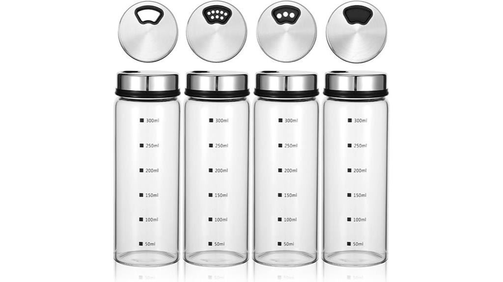 four pack shakers with adjustable holes