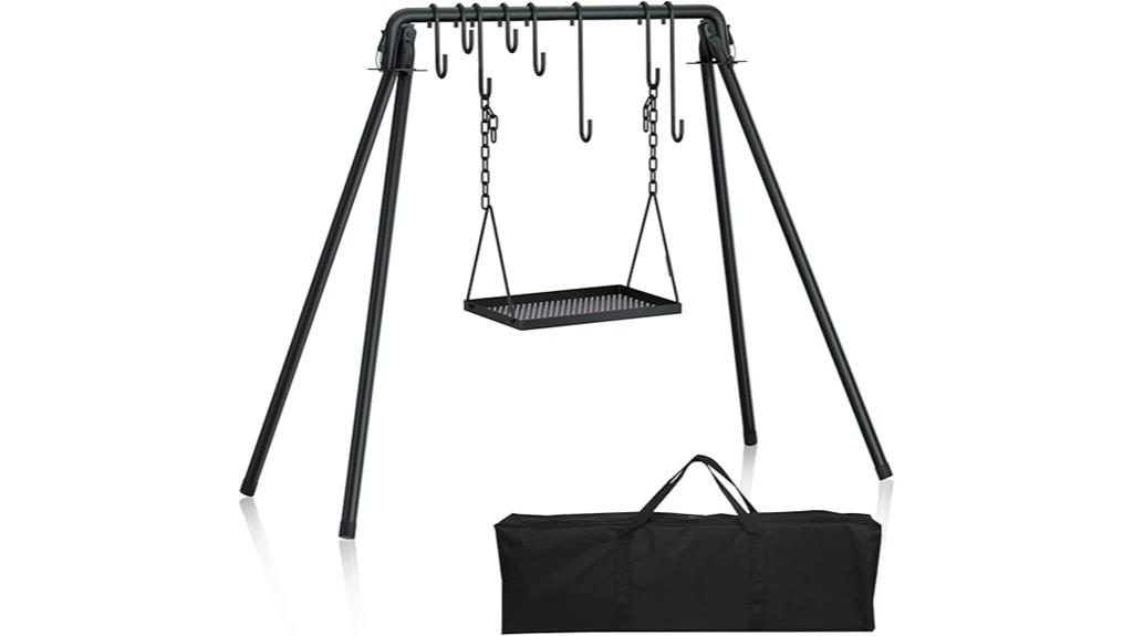 grill with hooks and storage