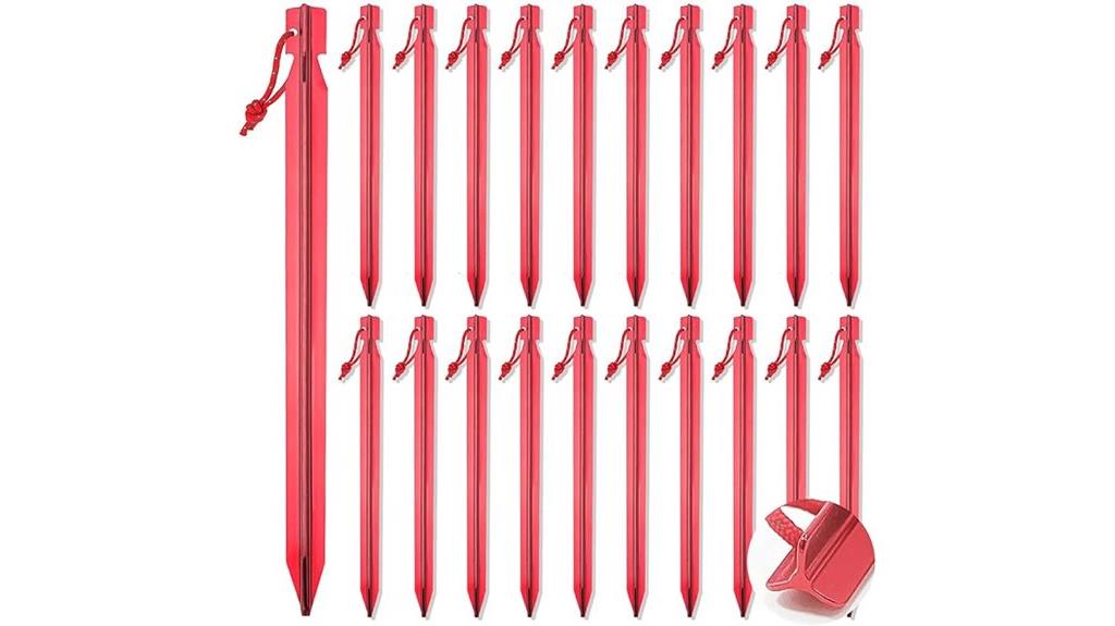 lightweight red tent stakes