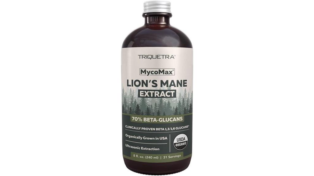 mushroom extract supplement bottle