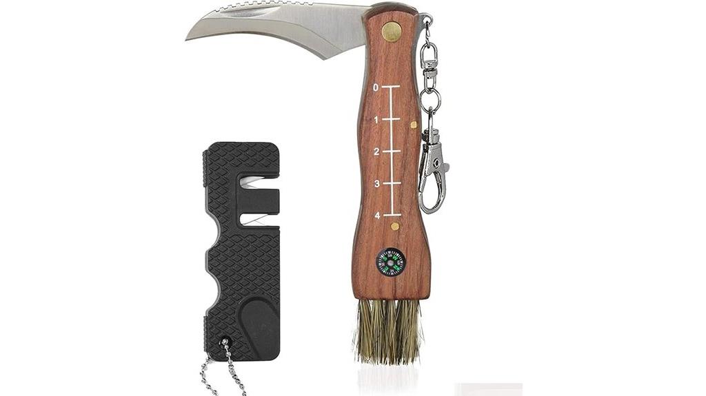 mushroom knife with brush