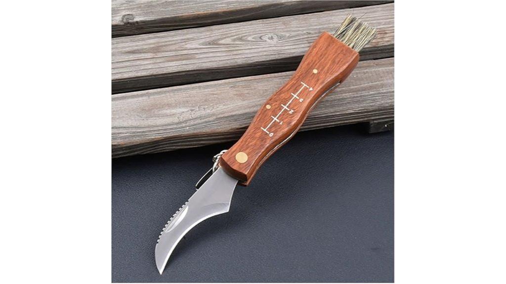 mushroom knife with brush