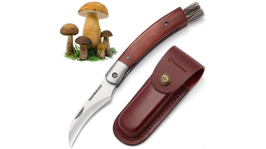 mushroom knife with brush