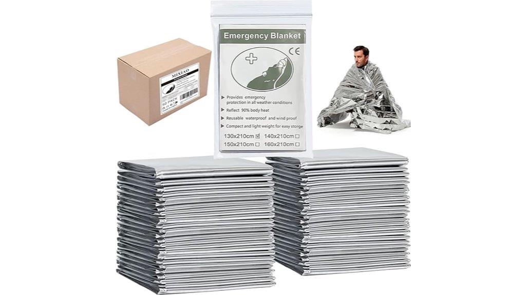 pack of 50 emergency foil blankets