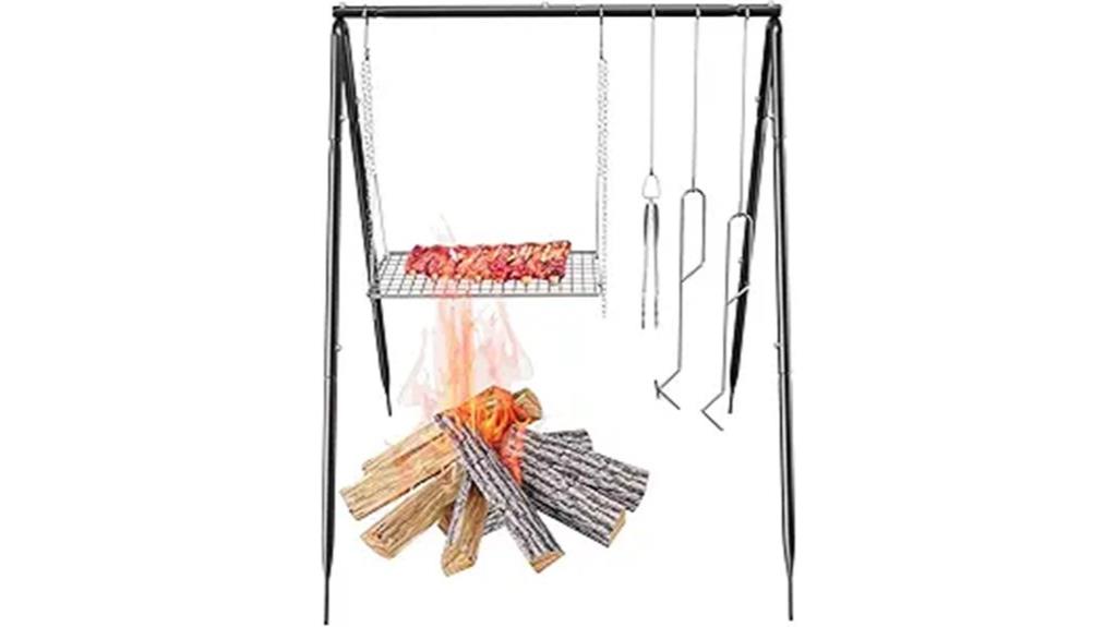 portable campfire grilling stand