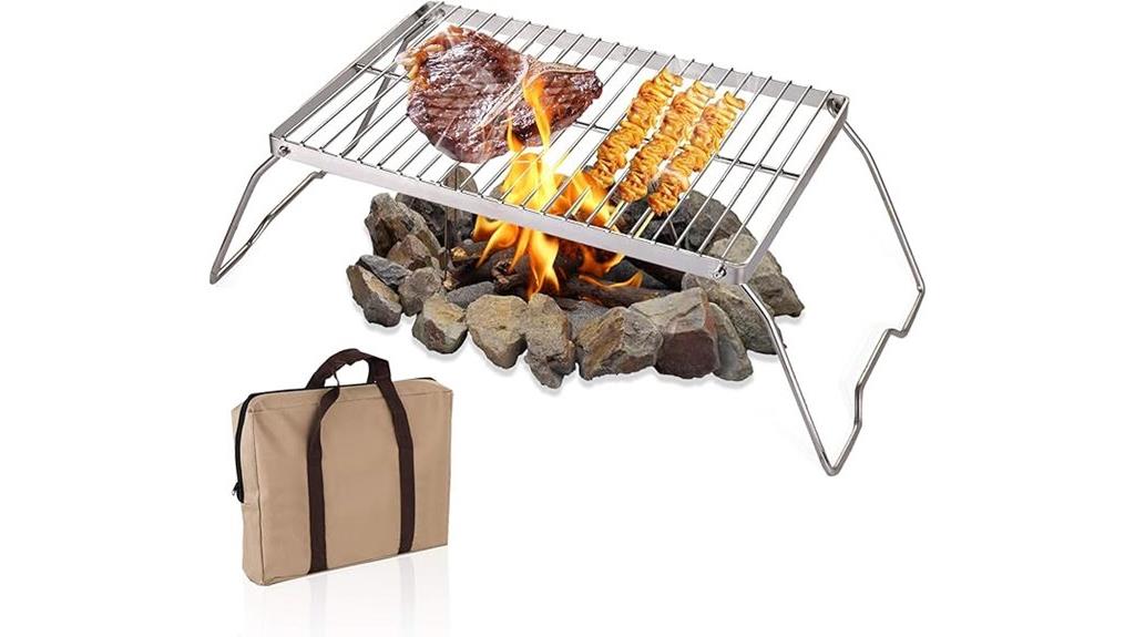 portable foldable campfire grill