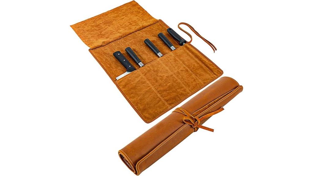 premium leather chef knife roll