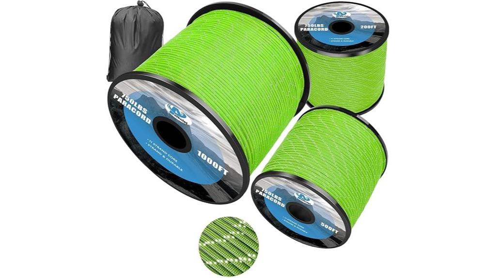 reflective 750lb paracord set