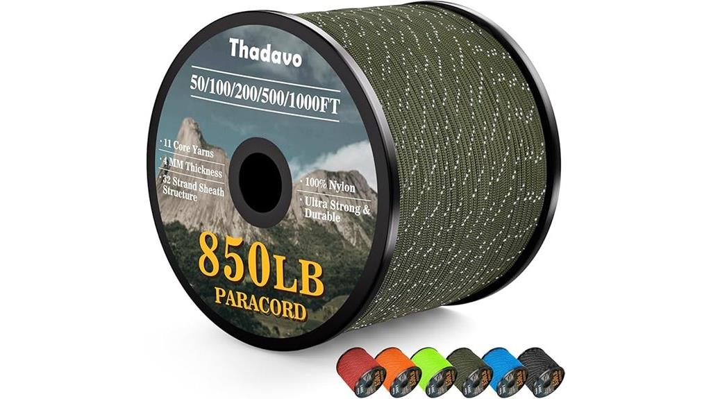 reflective paracord rope