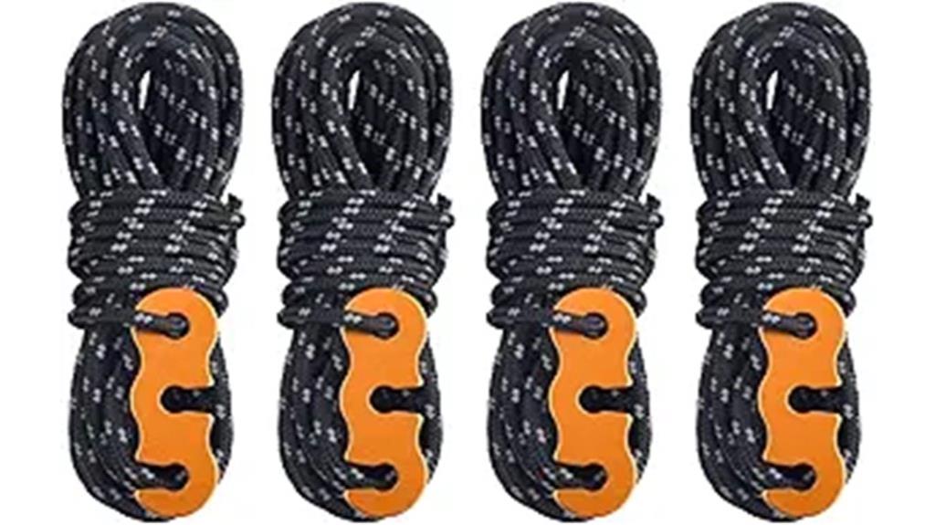 reflective tent guyline set